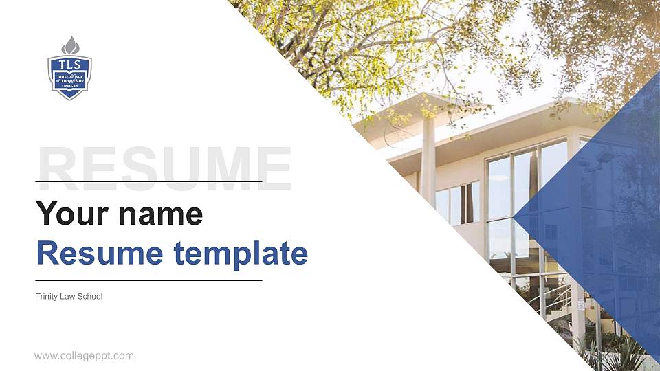 Trinity Law School Resume PPT Template16:9 ratio PPT effect preview image