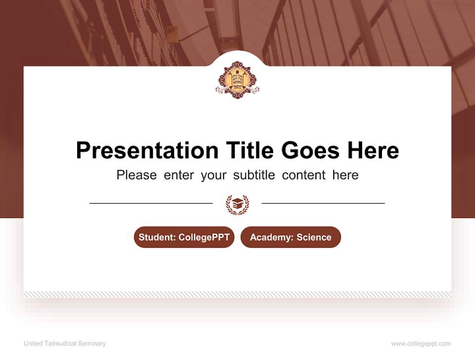 United Talmudical Seminary National Scholarship Defense PPT Template4:3 ratio PPT effect preview image4
