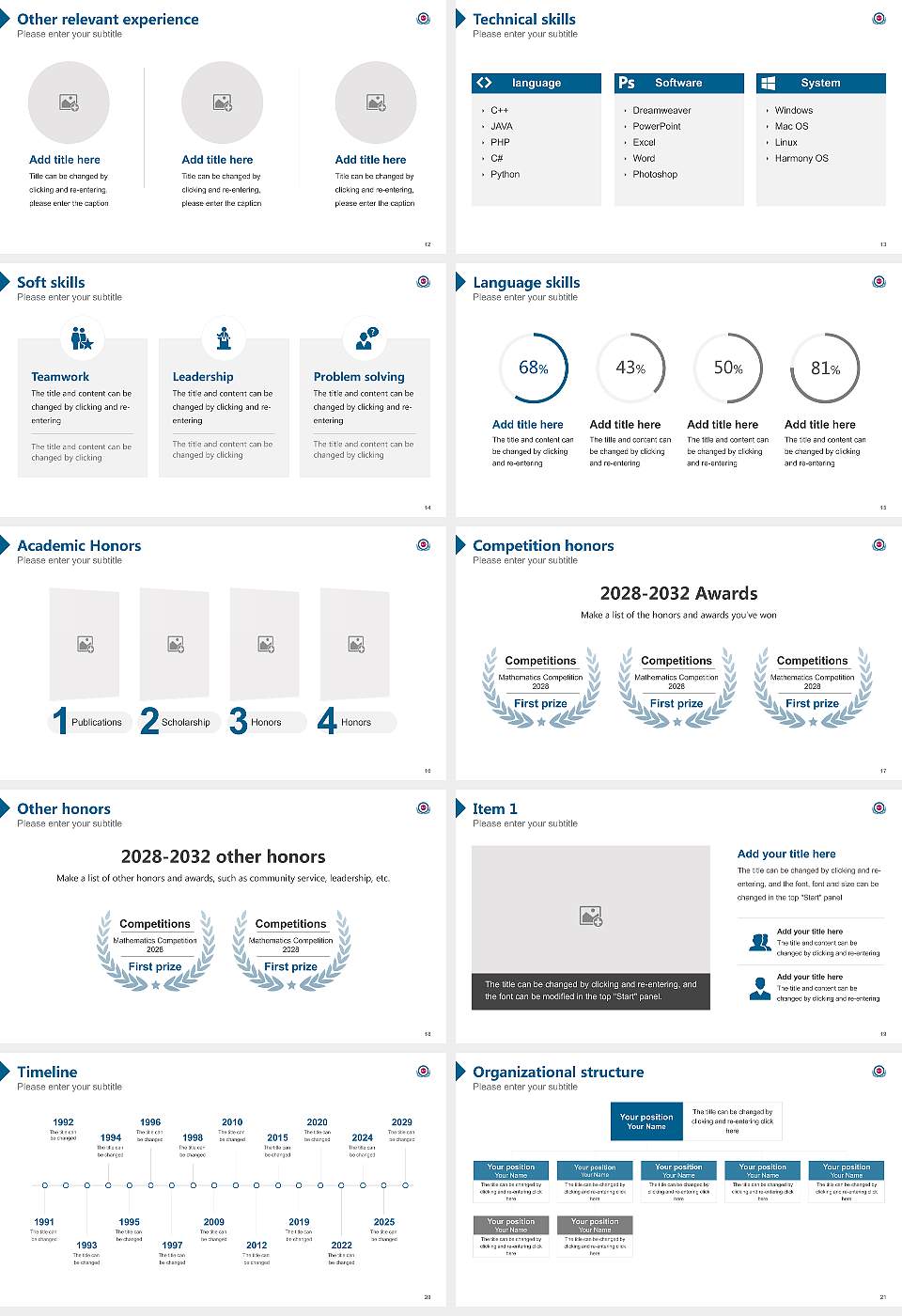 Unification Theological Seminary Resume PPT Template16:9 ratio PPT effect preview image3
