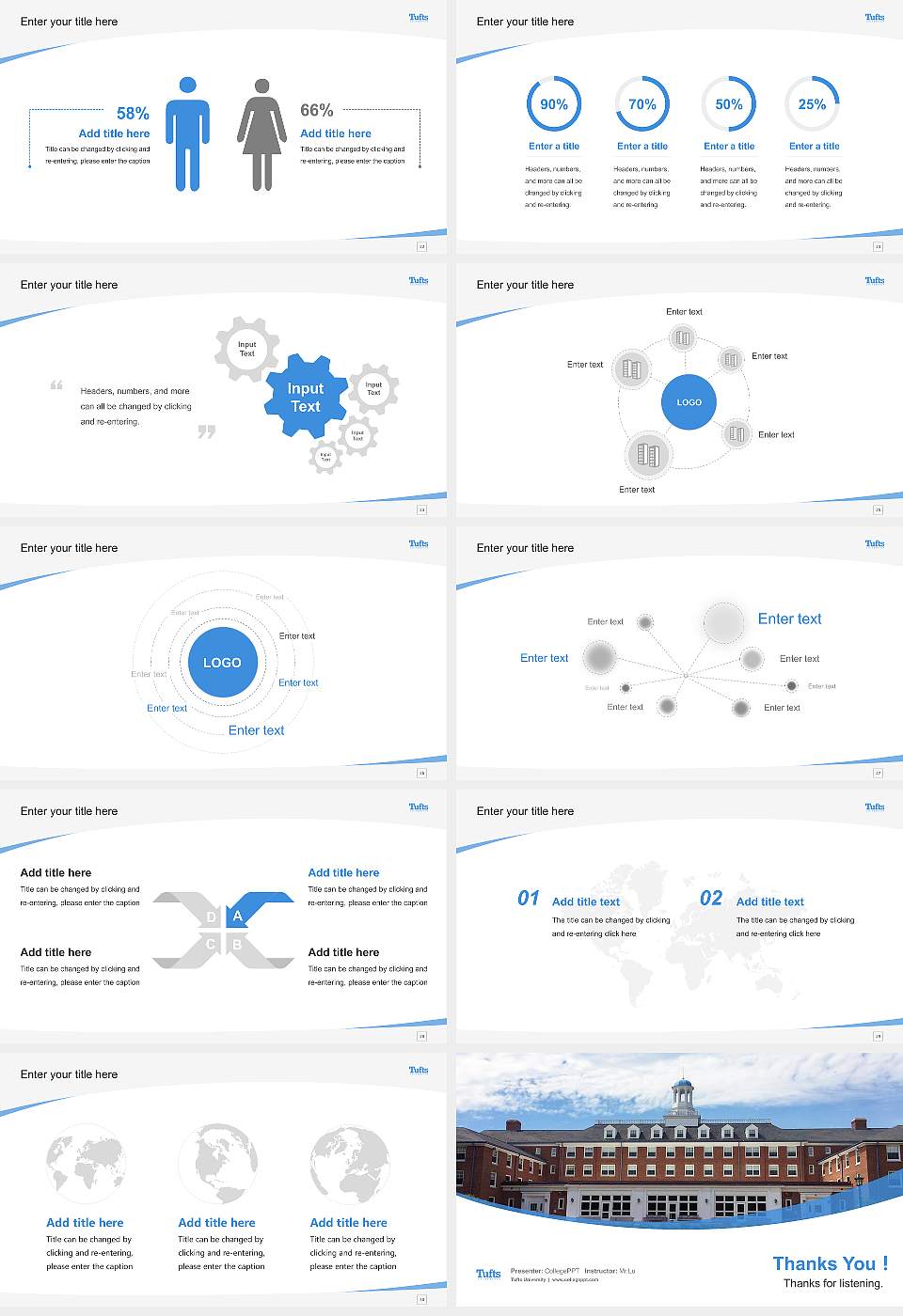 Tufts University Course/Courseware Creation PPT Template16:9 ratio PPT effect preview image4