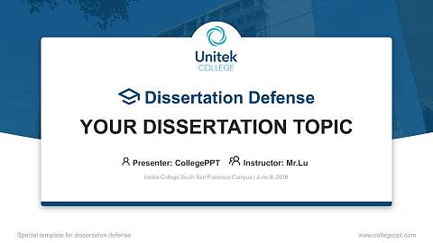 Unitek College South San Francisco Campus Graduation Thesis Defense PPT Template