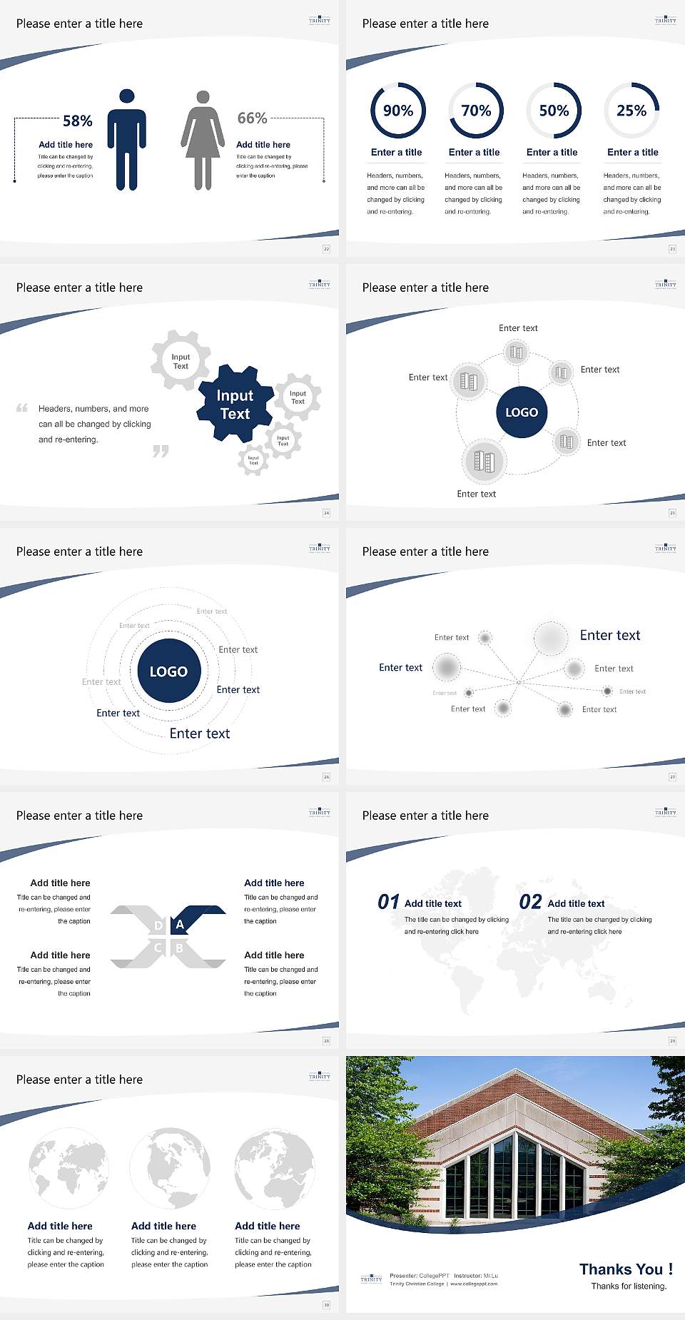 Trinity Christian College Course/Courseware Creation PPT Template4:3 ratio PPT effect preview image4