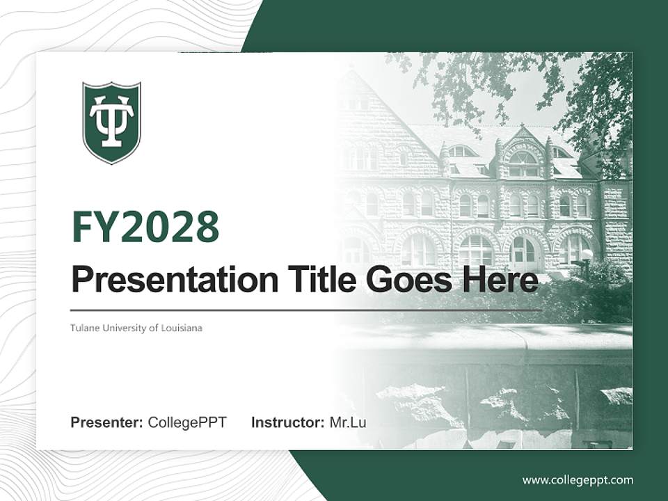 Tulane University of Louisiana Academic Presentation/Research Findings Report PPT Template4:3 ratio PPT effect preview image5