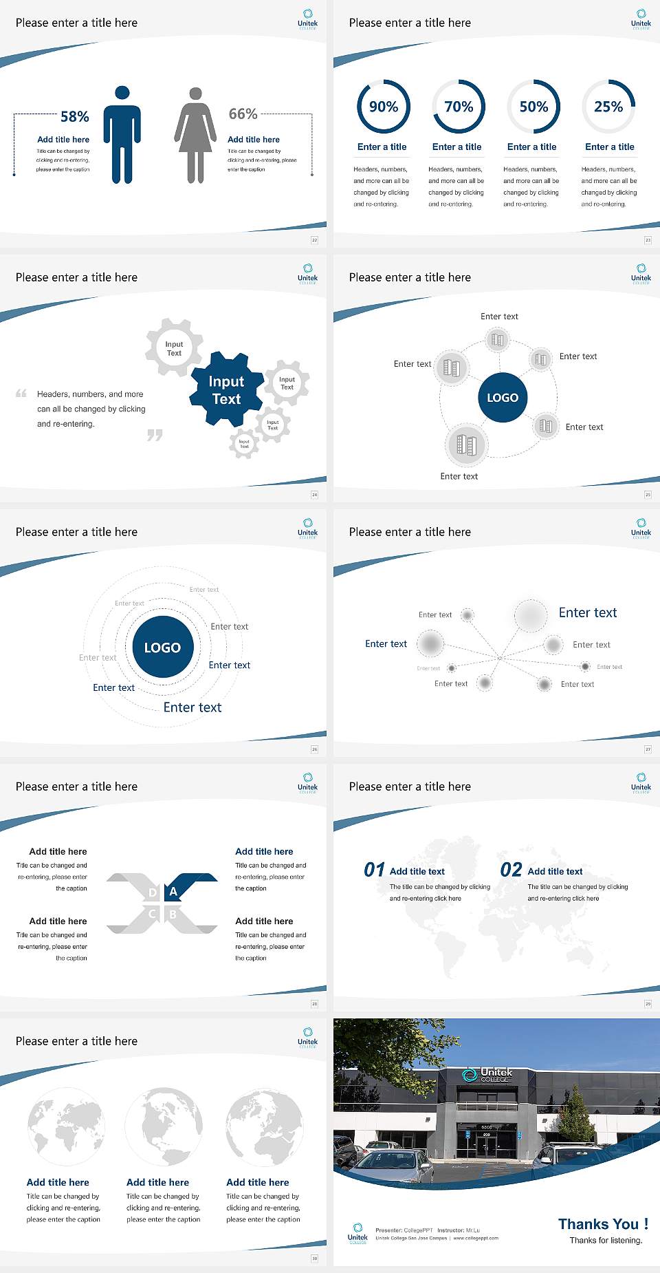 Unitek College San Jose Campus Course/Courseware Creation PPT Template4:3 ratio PPT effect preview image4