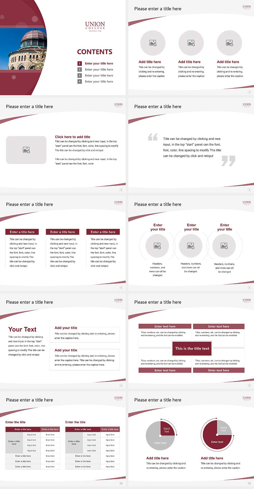 Union College Course/Courseware Creation PPT Template4:3 ratio PPT effect preview image2