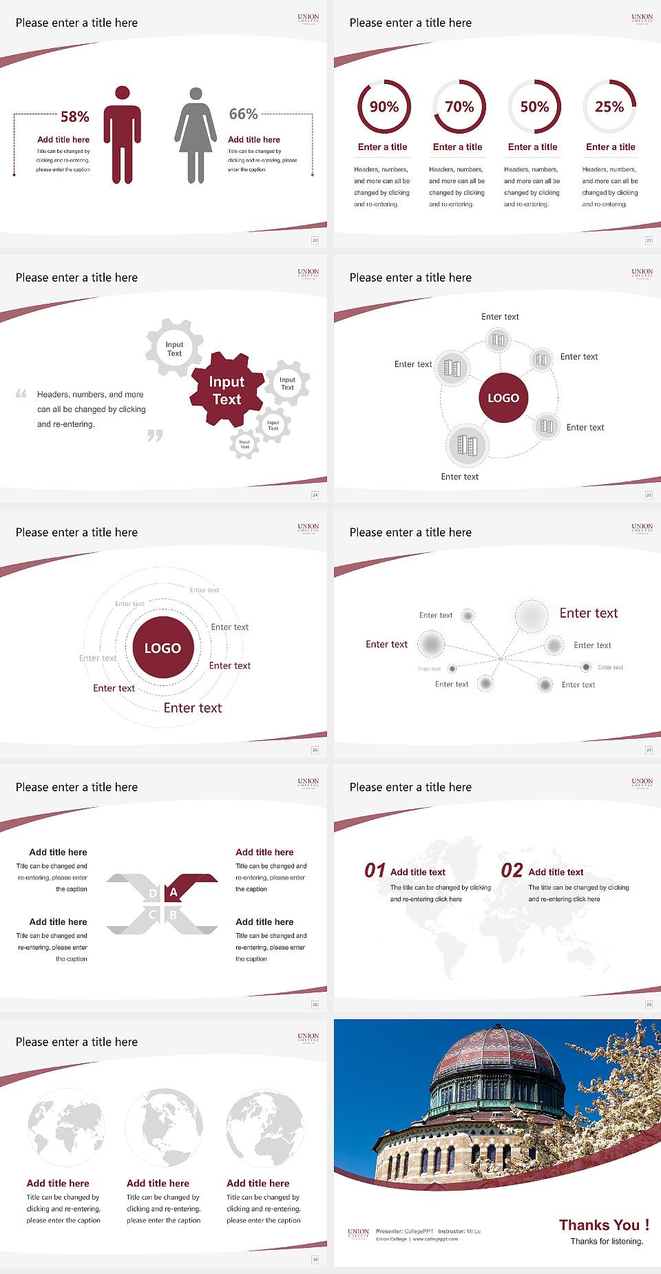 Union College Course/Courseware Creation PPT Template4:3 ratio PPT effect preview image4