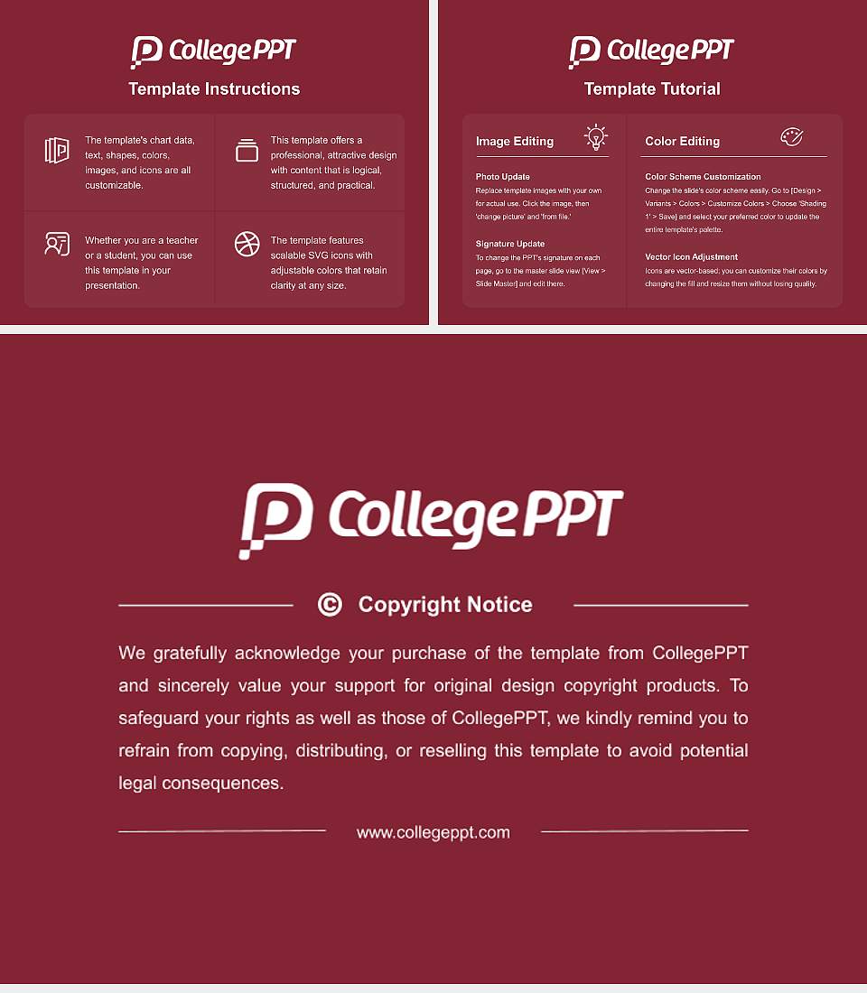 Union College Course/Courseware Creation PPT Template4:3 ratio PPT effect preview image5