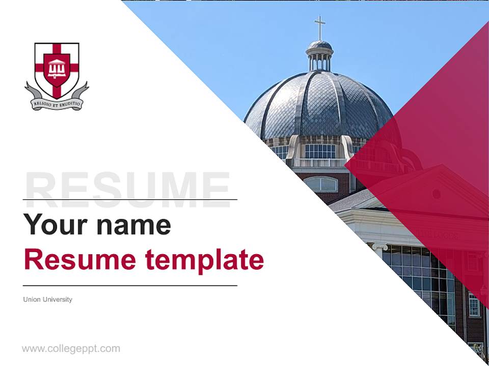 Union University Resume PPT Template4:3 ratio PPT effect preview image5