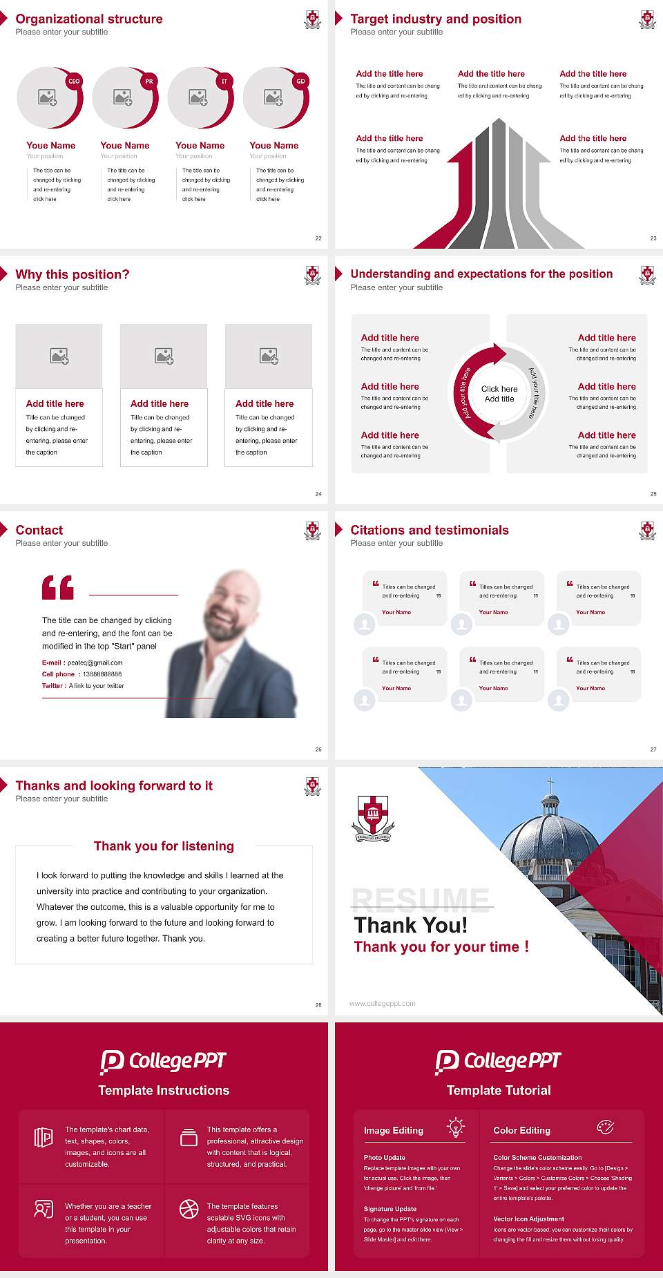 Union University Resume PPT Template4:3 ratio PPT effect preview image4
