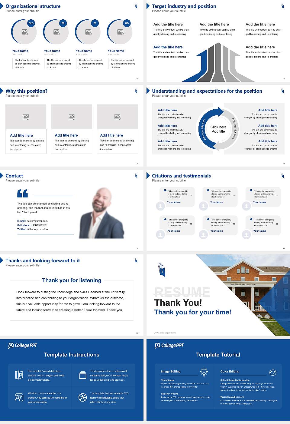 Trinity Bible College and Graduate School Resume PPT Template16:9 ratio PPT effect preview image4