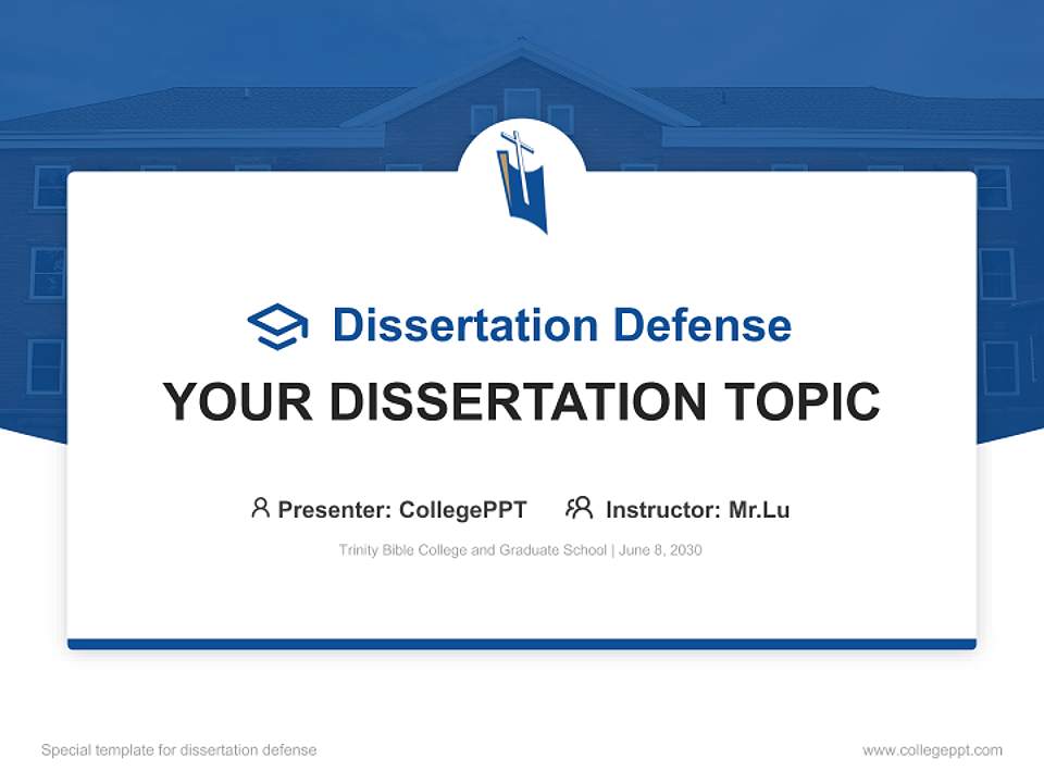Trinity Bible College and Graduate School Graduation Thesis Defense PPT Template4:3 ratio PPT effect preview image7