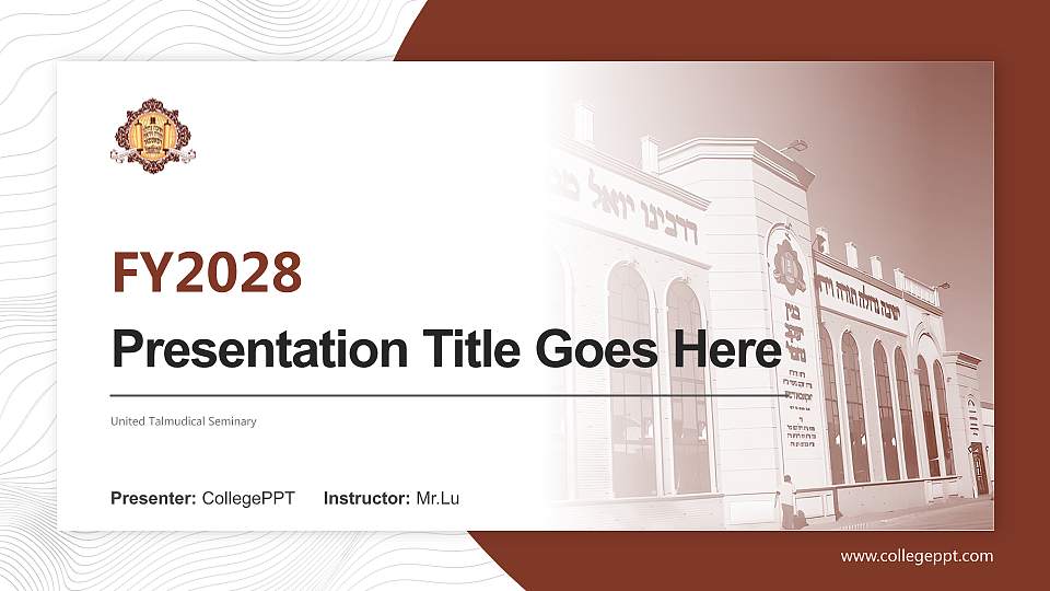 United Talmudical Seminary Academic Presentation/Research Findings Report PPT Template16:9 ratio PPT effect preview image