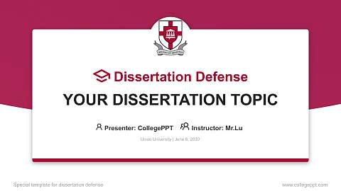 Union University Graduation Thesis Defense PPT Template