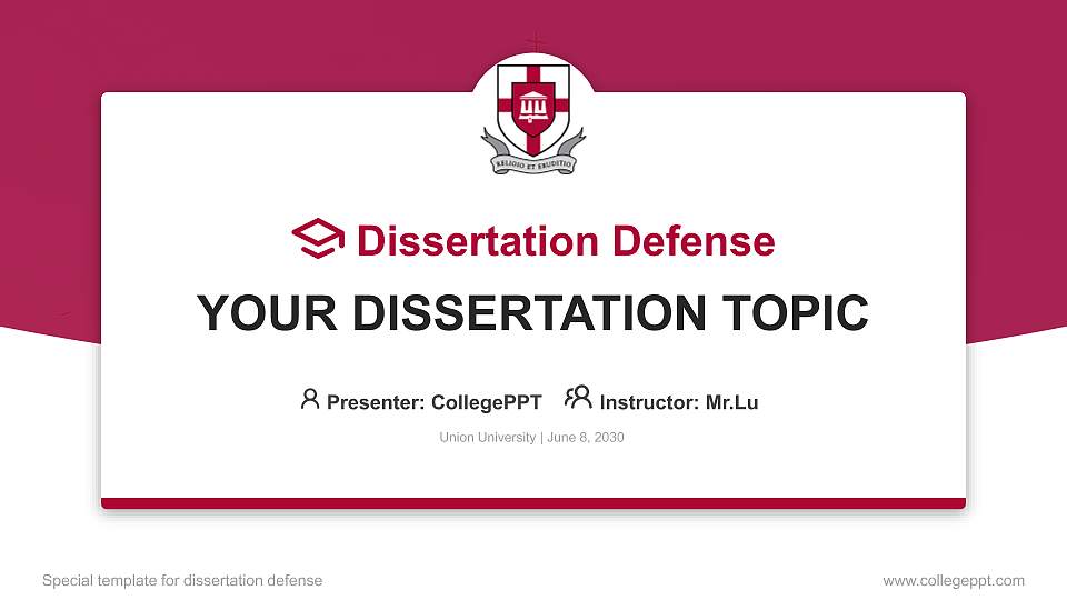 Union University Graduation Thesis Defense PPT Template16:9 ratio PPT effect preview image1