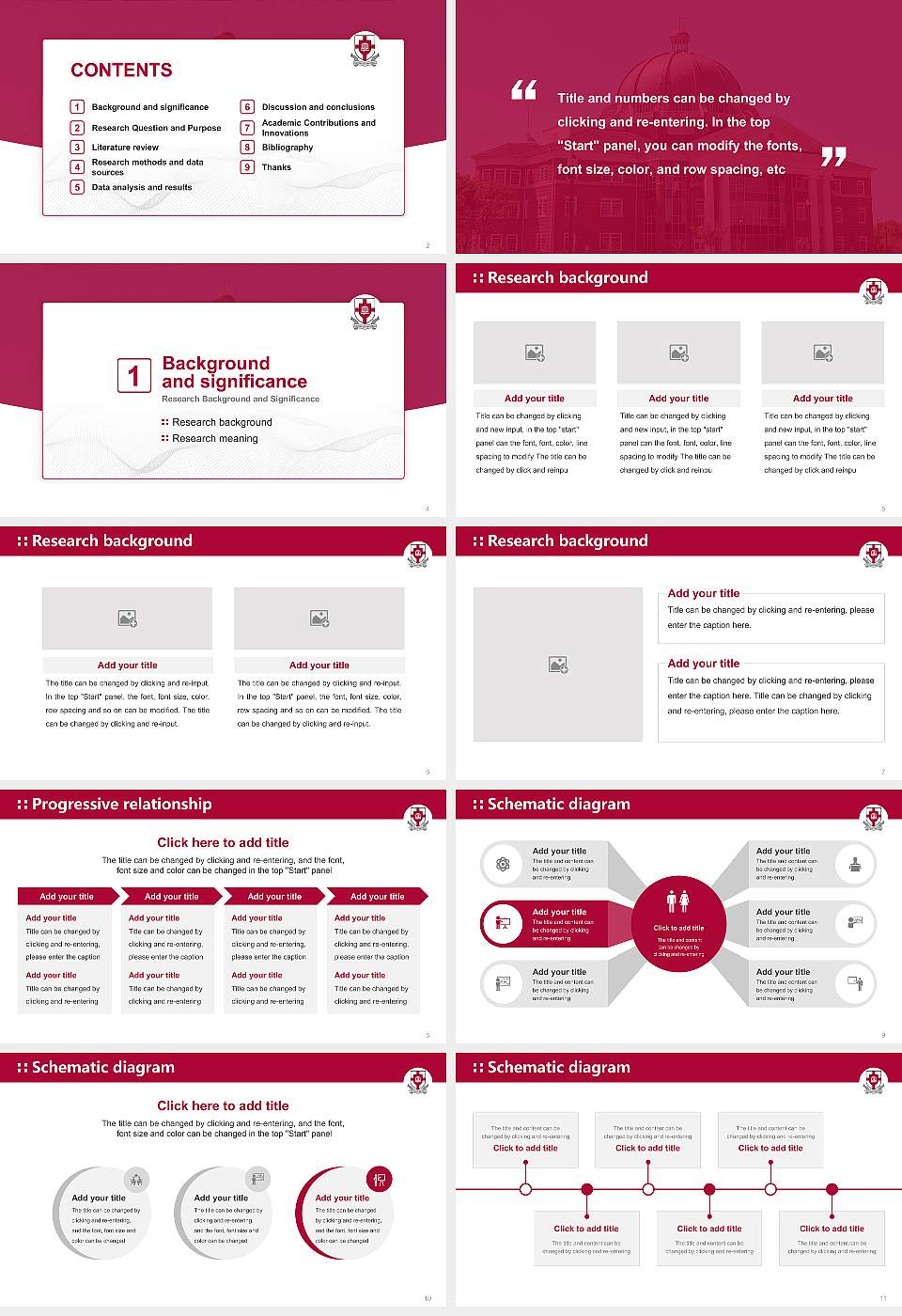 Union University Graduation Thesis Defense PPT Template16:9 ratio PPT effect preview image2