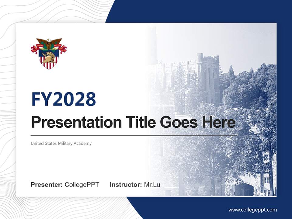 United States Military Academy Academic Presentation/Research Findings Report PPT Template4:3 ratio PPT effect preview image5