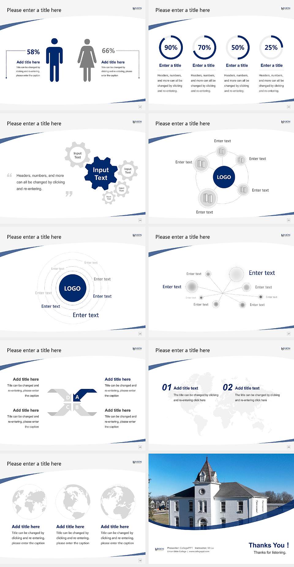 Union Bible College Course/Courseware Creation PPT Template4:3 ratio PPT effect preview image4