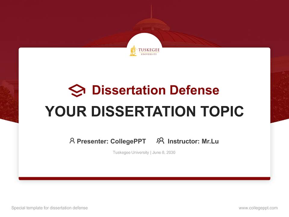 Tuskegee University Graduation Thesis Defense PPT Template4:3 ratio PPT effect preview image7