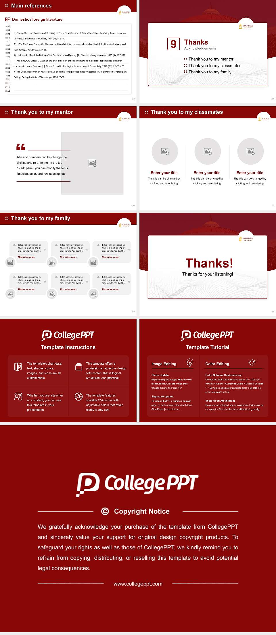 Tuskegee University Graduation Thesis Defense PPT Template4:3 ratio PPT effect preview image7