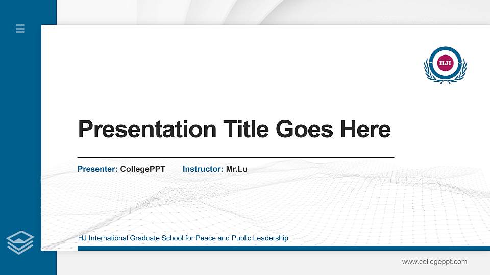 HJ International Graduate School for Peace and Public Leadership Thesis Proposal/Graduation Defense PPT Template16:9 ratio PPT effect preview image