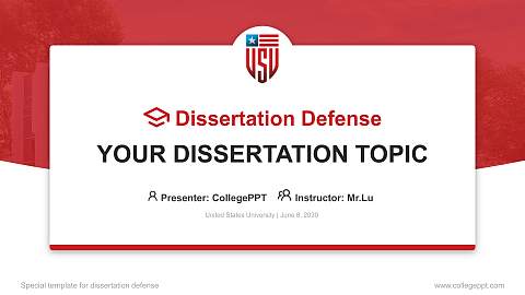 United States University Graduation Thesis Defense PPT Template