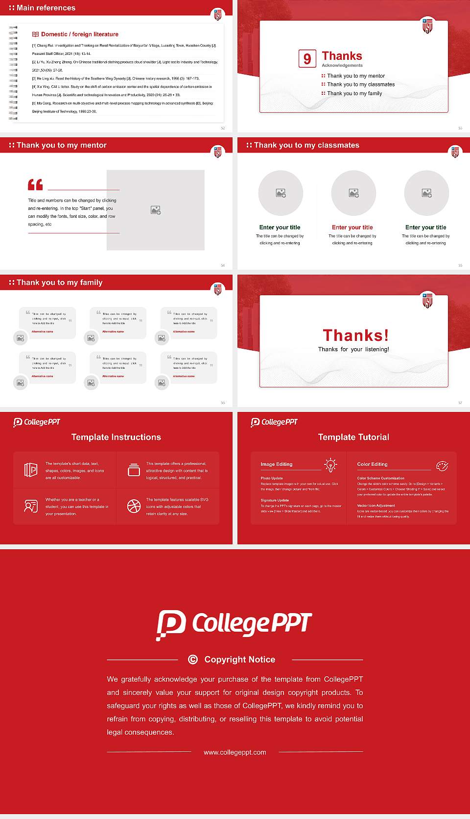 United States University Graduation Thesis Defense PPT Template16:9 ratio PPT effect preview image7