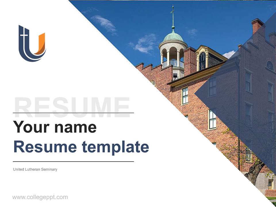 United Lutheran Seminary Resume PPT Template4:3 ratio PPT effect preview image5