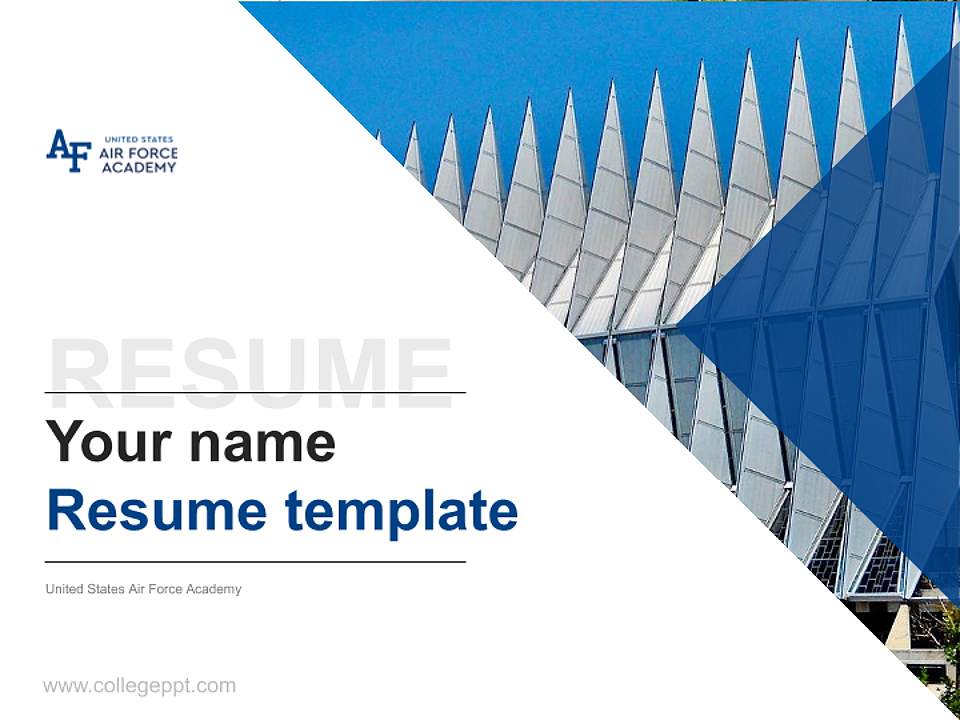 United States Air Force Academy Resume PPT Template4:3 ratio PPT effect preview image5