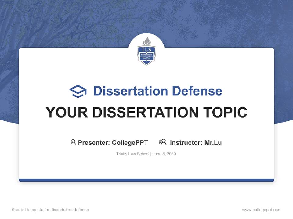 Trinity Law School Graduation Thesis Defense PPT Template4:3 ratio PPT effect preview image7