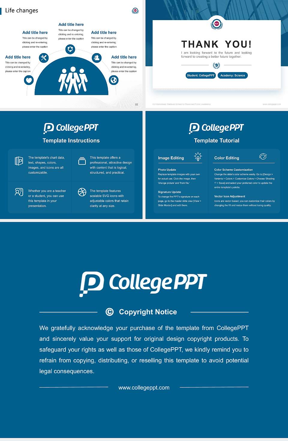 HJ International Graduate School for Peace and Public Leadership National Scholarship Defense PPT Template4:3 ratio PPT effect preview image4