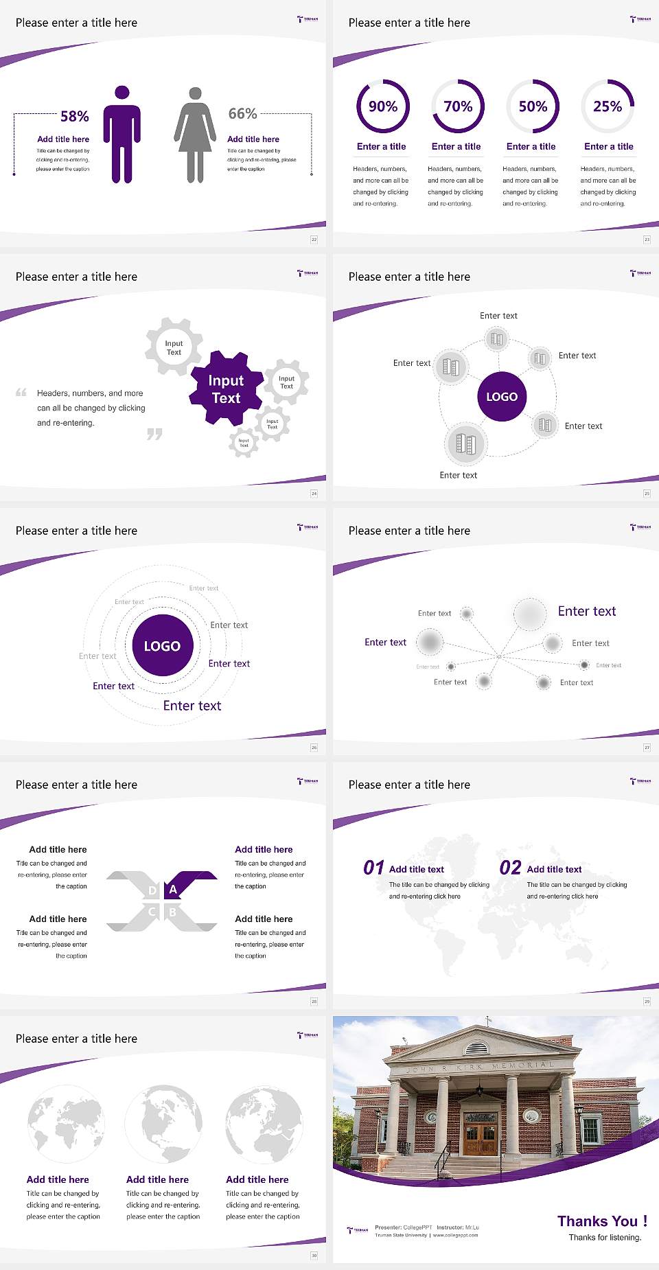 Truman State University Course/Courseware Creation PPT Template4:3 ratio PPT effect preview image4