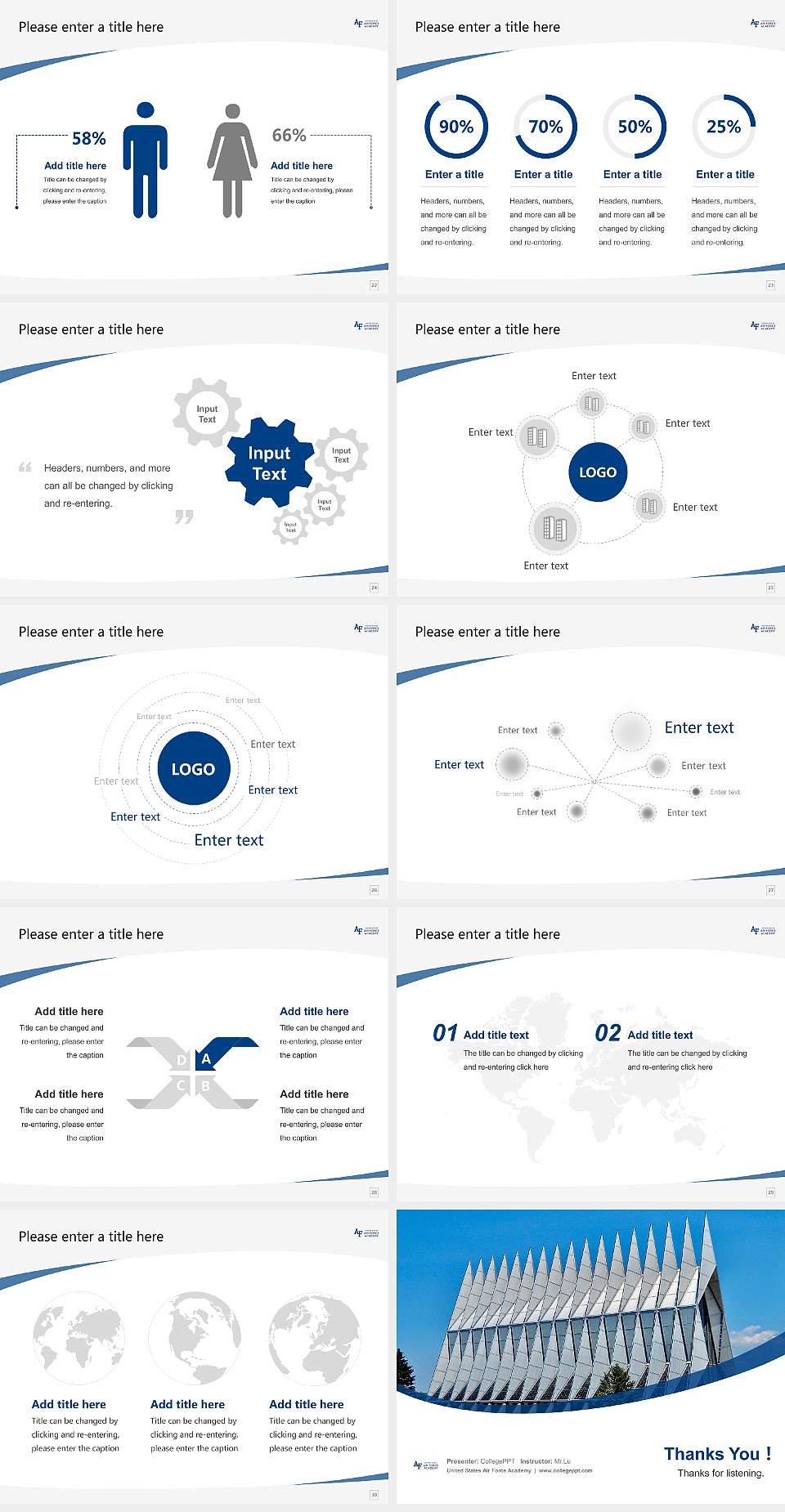 United States Air Force Academy Course/Courseware Creation PPT Template4:3 ratio PPT effect preview image4