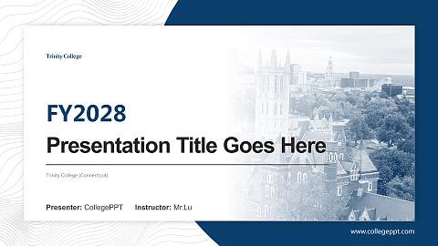Trinity College (Connecticut) Academic Presentation/Research Findings Report PPT Template