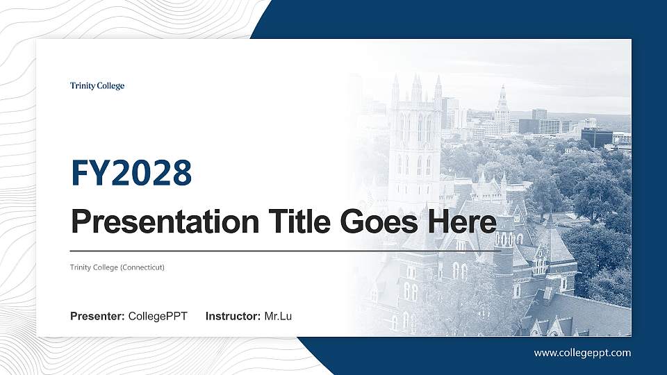 Trinity College (Connecticut) Academic Presentation/Research Findings Report PPT Template16:9 ratio PPT effect preview image