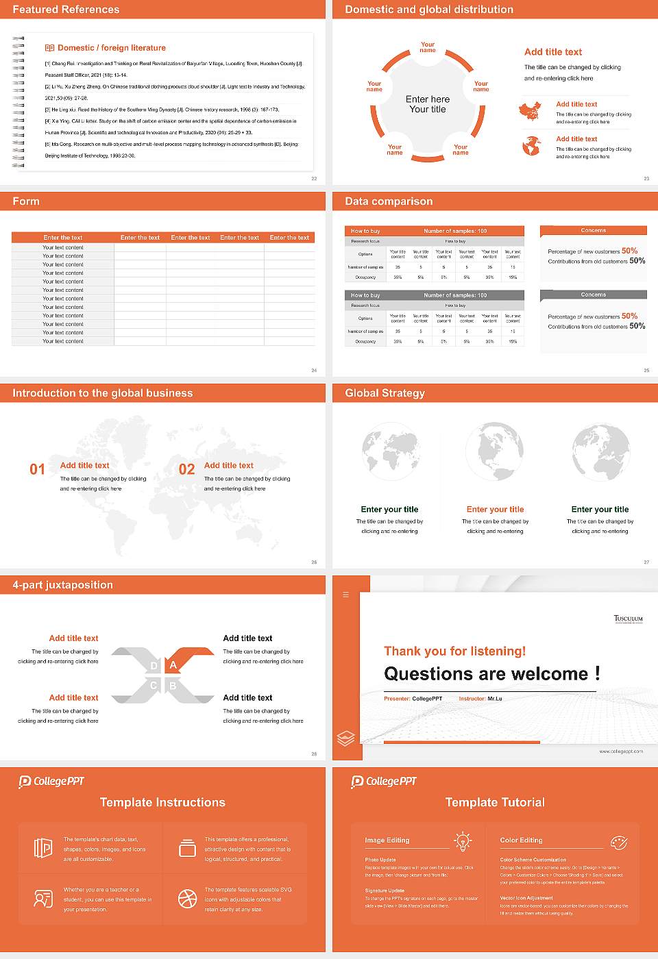 Tusculum University Thesis Proposal/Graduation Defense PPT Template16:9 ratio PPT effect preview image4