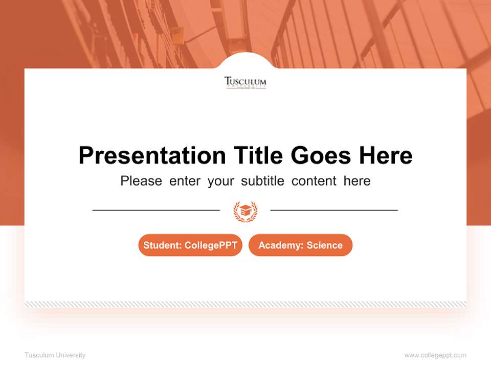 Tusculum University National Scholarship Defense PPT Template4:3 ratio PPT effect preview image4