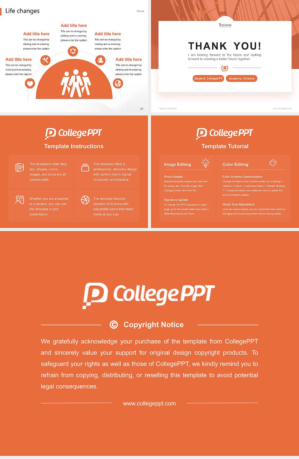 Tusculum University National Scholarship Defense PPT Template4:3 ratio PPT effect preview image4