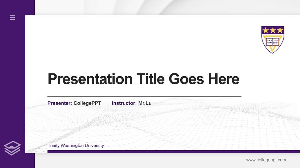 Trinity Washington University Thesis Proposal/Graduation Defense PPT Template16:9 ratio PPT effect preview image