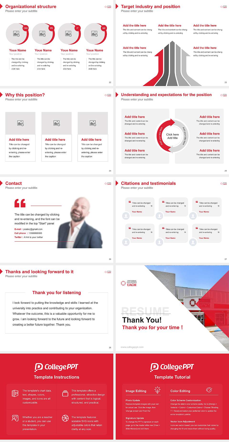 Universidad Ana G. Méndez – Recinto de Ponce Resume PPT Template4:3 ratio PPT effect preview image4