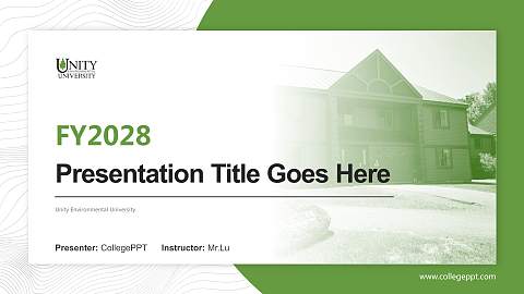 Unity Environmental University Academic Presentation/Research Findings Report PPT Template