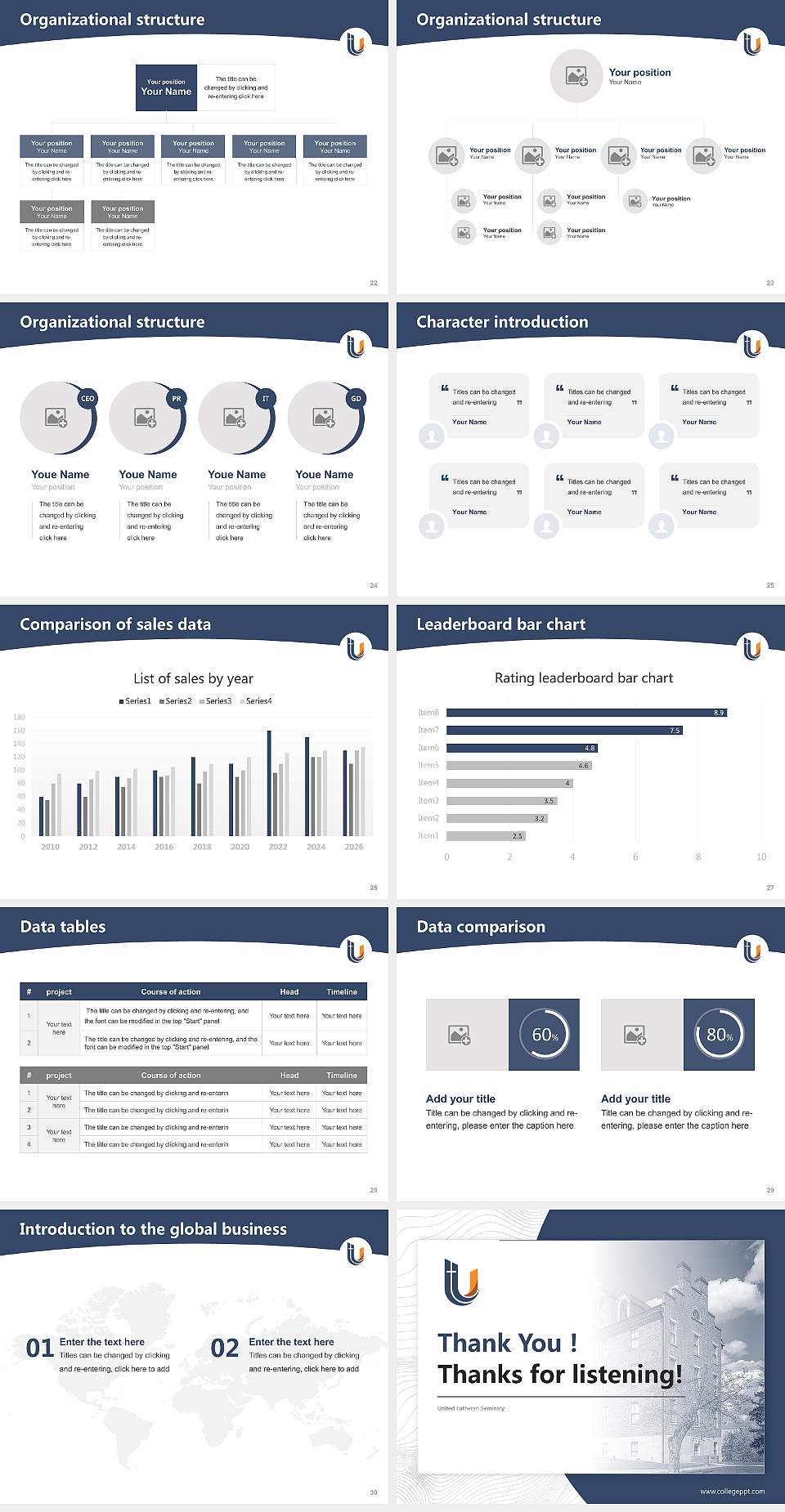 United Lutheran Seminary Academic Presentation/Research Findings Report PPT Template4:3 ratio PPT effect preview image4