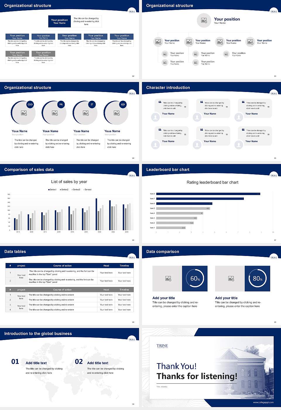 Trine University Academic Presentation/Research Findings Report PPT Template16:9 ratio PPT effect preview image4
