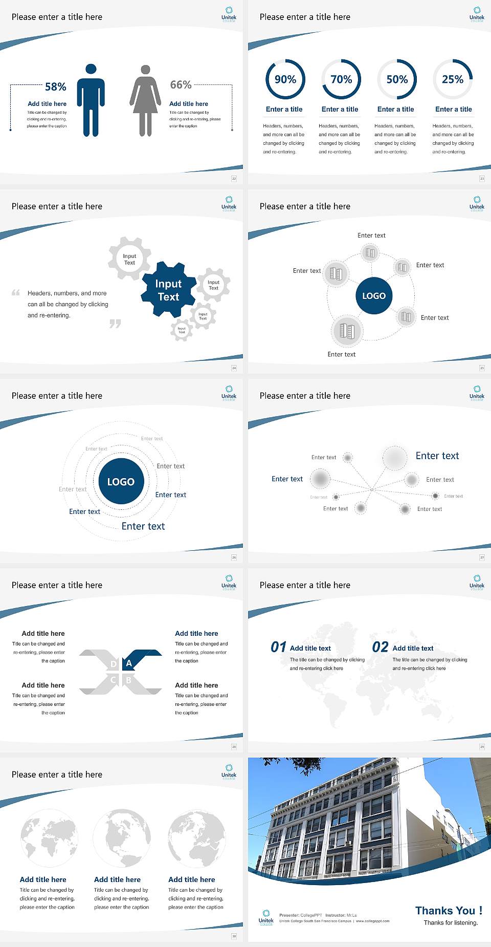 Unitek College South San Francisco Campus Course/Courseware Creation PPT Template4:3 ratio PPT effect preview image4