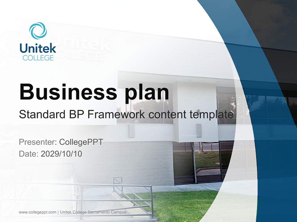 Unitek College Sacramento Campus Competition/Entrepreneurship Contest PPT Template4:3 ratio PPT effect preview image9