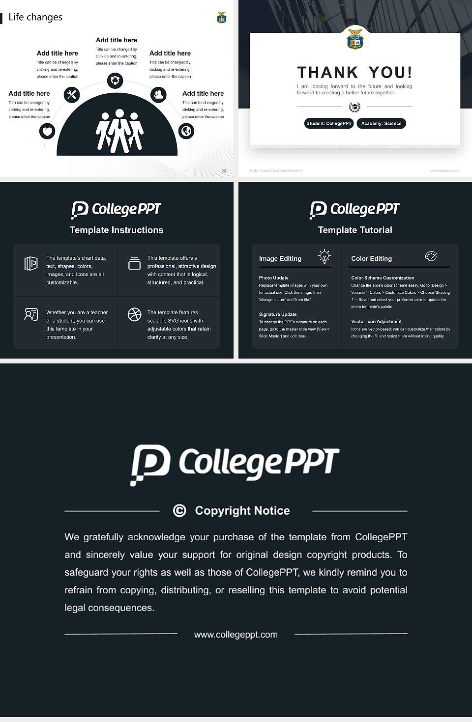 United States Coast Guard Academy National Scholarship Defense PPT Template4:3 ratio PPT effect preview image4