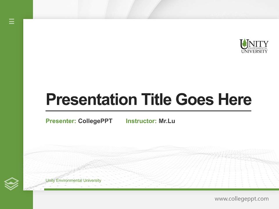 Unity Environmental University Thesis Proposal/Graduation Defense PPT Template4:3 ratio PPT effect preview image5