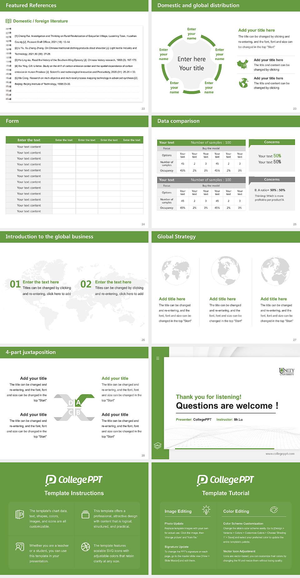 Unity Environmental University Thesis Proposal/Graduation Defense PPT Template4:3 ratio PPT effect preview image4