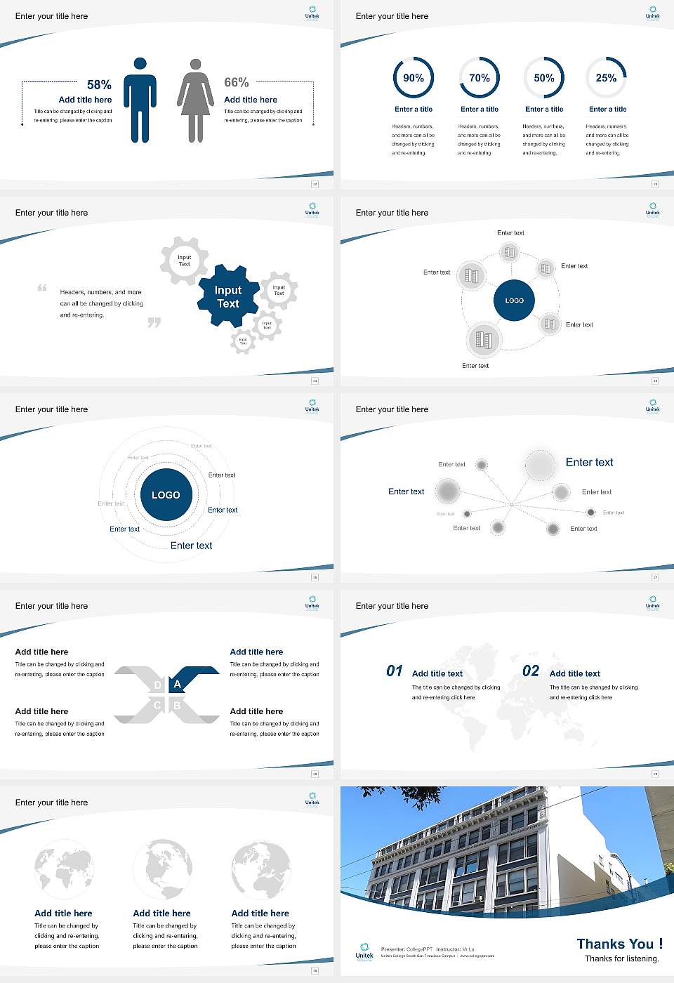 Unitek College South San Francisco Campus Course/Courseware Creation PPT Template16:9 ratio PPT effect preview image4