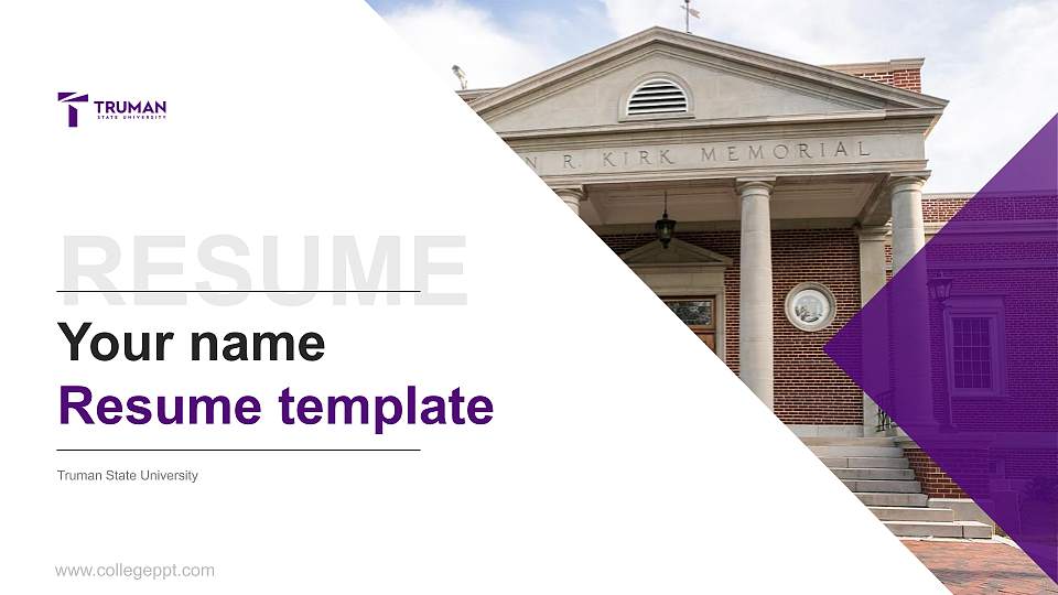 Truman State University Resume PPT Template16:9 ratio PPT effect preview image