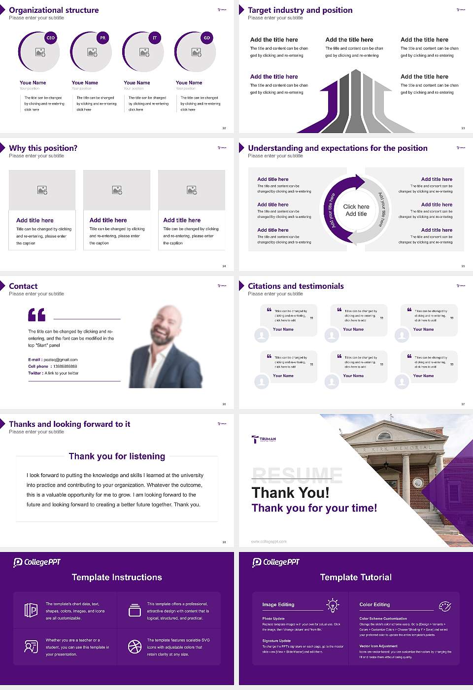 Truman State University Resume PPT Template16:9 ratio PPT effect preview image4